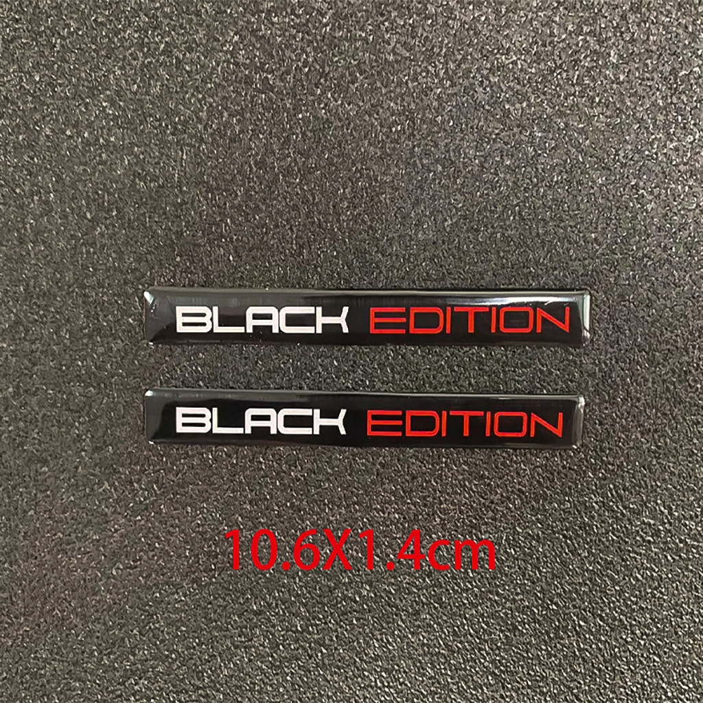 Bộ 2 Tem BLACK EDITION PVC dẻo dán xe