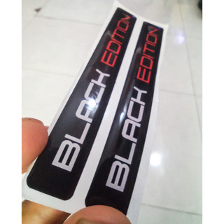 Bộ 2 Tem BLACK EDITION PVC dẻo dán xe