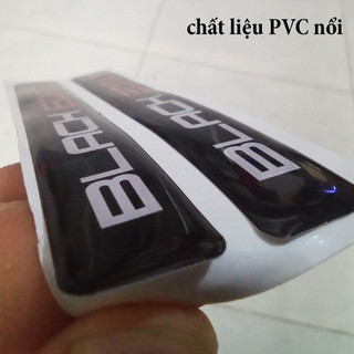 Bộ 2 Tem BLACK EDITION PVC dẻo dán xe