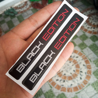 Bộ 2 Tem BLACK EDITION PVC dẻo dán xe