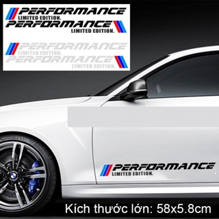 2 Tem Phản Quang Performance Limited dán cửa xe bên hông ô tô, Size 58x5,8cm