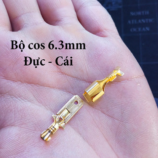 Bịch 50 bộ đực cái cos 6.3mm, đầu cos đấu dây điện xe ô tô xe máy