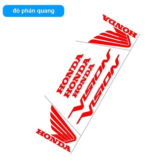 Bộ decal tem xe chữ vision 7 món Phản Quang sắc nét