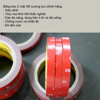 Băng Keo Dán Cường Lực 2 Mặt 3M (nhiều size - cuộn dài 3 mét)