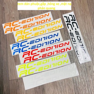 Tem dán phuộc phản quang RC EDITION,dán ốp gắp,mặt nạ xe siêu đẹp