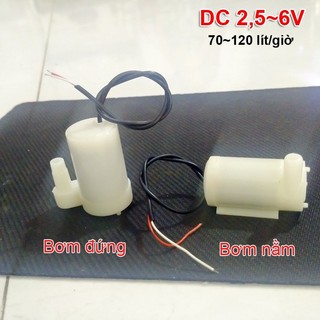 Máy bơm nước mini dc 2,5v-6v bơm chìm bơm đứng ,nằm, dây usb