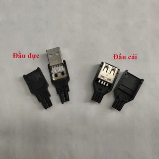 Bộ 5 Đầu USB 2.0 4pin kèm nắp nhựa - USB DIY đực cái tự chọn