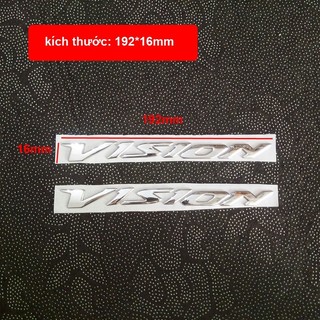 Bộ 2 tem Vision 3D nổi màu Bạc mạ bóng