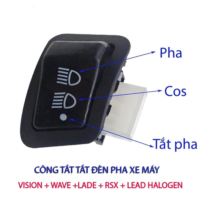 Công tắc tắt đèn xe máy, 3 chế độ (PHA - COS - TẮT ĐÈN) -cho xe Wave A/ RS110/ RSX - Futrure - Visio