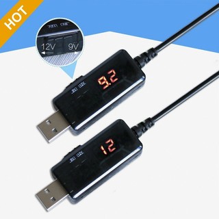 Cáp chuyển USB 5V sang 9V/12V 10W Dùng cho moderm wifi cúp điện vẫn có wifi có Led hiển thị điện áp