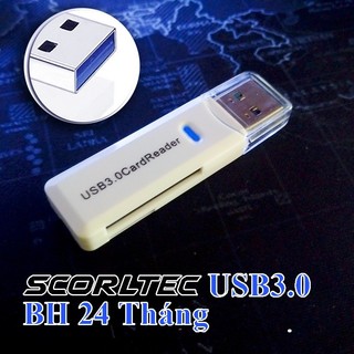 Đầu đọc thẻ nhớ usb 3.0 màu trắng microsd, tf, sdhc - hàng chất lượng bh 24t