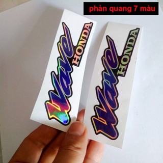 Bộ 2 Tem DÁN XE HONDA WAVE PVC phản quang 7 màu