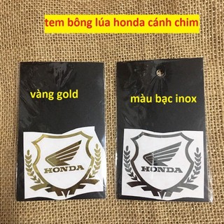 Tem inox Bông lúa cánh chim dán xe HONDA đủ màu