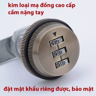 Khóa số Ngăn kéo bàn, Cửa tủ, Hòm thư - Hợp kim mạ Đồng