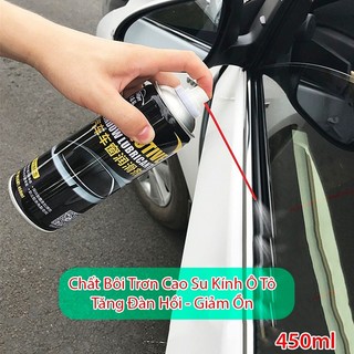 Chai xịt bảo dưỡng cao su kính ô tô, bôi trơn giảm tiếng ồn nâng hạ kính, làm mềm cao su cửa kính chai lớn 450ml