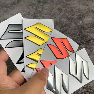 Bộ 2 logo SUZUKI 3D Nổi màu bạc, vàng, đỏ