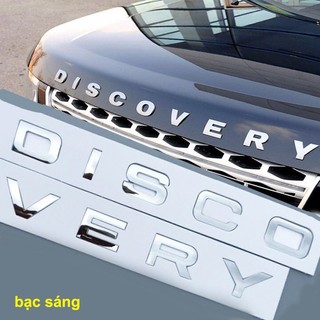 Bộ tem chữ nổi 3d discovery trang trí xe hơi ô tô màu bạc sáng hàng xịn