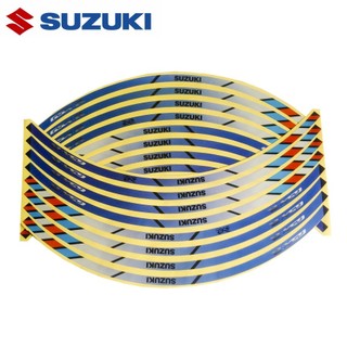 Bộ Decal  Dán Vành Xe Máy SUZUKI Màu xanh - FL08