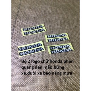Bộ 2 tem chữ honda dẻo phản quang dán mặt nạ ,đuôi xe hàng zin cao cấp MS12