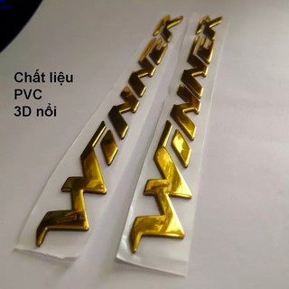 Bộ 2 tem dán xe Winner 3D nổi màu Vàng