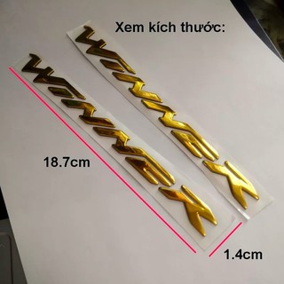 Bộ 2 tem dán xe Winner 3D nổi màu Vàng
