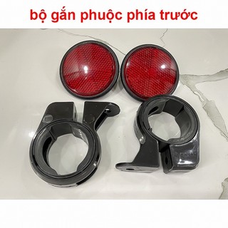 Bộ đèn mắt mèo gắn phuộc trước cho mọi loại xe (màu đỏ)