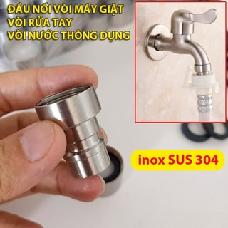 Đầu nối gắn dây cấp nước máy giặt, vòi rửa tay, vòi nước thông dụng - INOX SUS 304