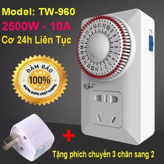 Ổ Cắm Hẹn giờ Chỉnh Cơ công suất chịu tải 2500W Siêu bền TW9ất