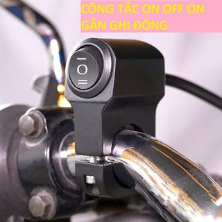 Công tắc nk219 ON OFF ON 3 chế độ hợp kim nhôm GẮN ghi đông xe máy
