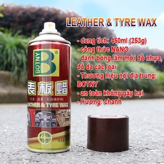 Chai Phục hồi nhựa đen làm mới dàn áo mốc  trên nhựa,da nội thất xe hơi- Leather Tyre Wax