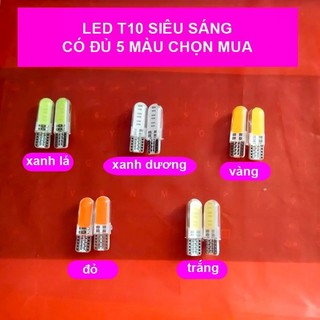 Bộ 2 bóng đèn lõi ngô xi nhan,DEMi xe hơi, đèn rọi biền số chân T10 cho xe máy xe hơi - siêu sáng