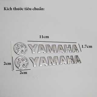 Bộ 2 tem YAMAHA 3D Nổi - YA Bạc