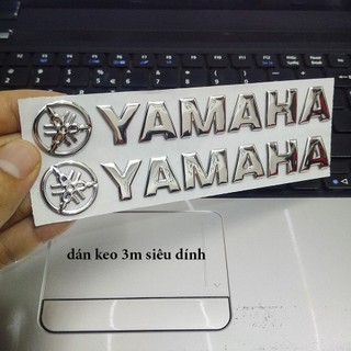 Bộ 2 tem YAMAHA 3D Nổi - YA Bạc