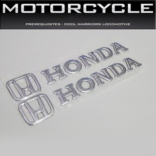 Bộ 2 tem chữ H- Honda 3D Nổi dài - HD 3d nổi Bạc