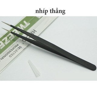 Nhíp thẳng gắp đá làm nail - đầu nhíp thẳng