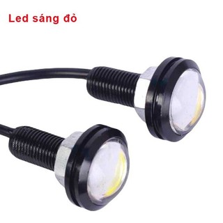 Bộ 2 đèn led xi nhan nút áo lớn -sáng đỏ