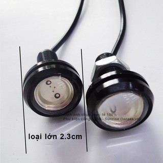 Bộ 2 đèn led xi nhan nút áo lớn -sáng đỏ