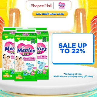 Combo 3 Tã quần Merries Goodskin đủ size M50/L44/XL38/XXL28