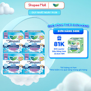 Combo 4 gói BVS Laurier Siêu Mỏng 1mm Mát lạnh 30cm 6 miếng