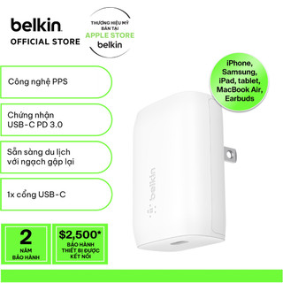 Sạc nhanh boost↑charge belkin 30w usb-c pd 3.0 pps b7