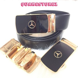 Thắt Lưng Da Nam Khóa Tự Động Cao Cấp Hàng Hiệu MERCEDES-BENZ, Dây Nịt Da Bò Mạ Vàng Nam Tính Chính Hãng, Dây Lưng Da Bò