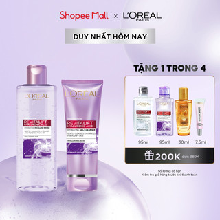 Bộ nước tẩy trang & sữa rửa mặt cặng mượt giảm nếp nhăn Hyaluronic Acid L'Oreal Paris
