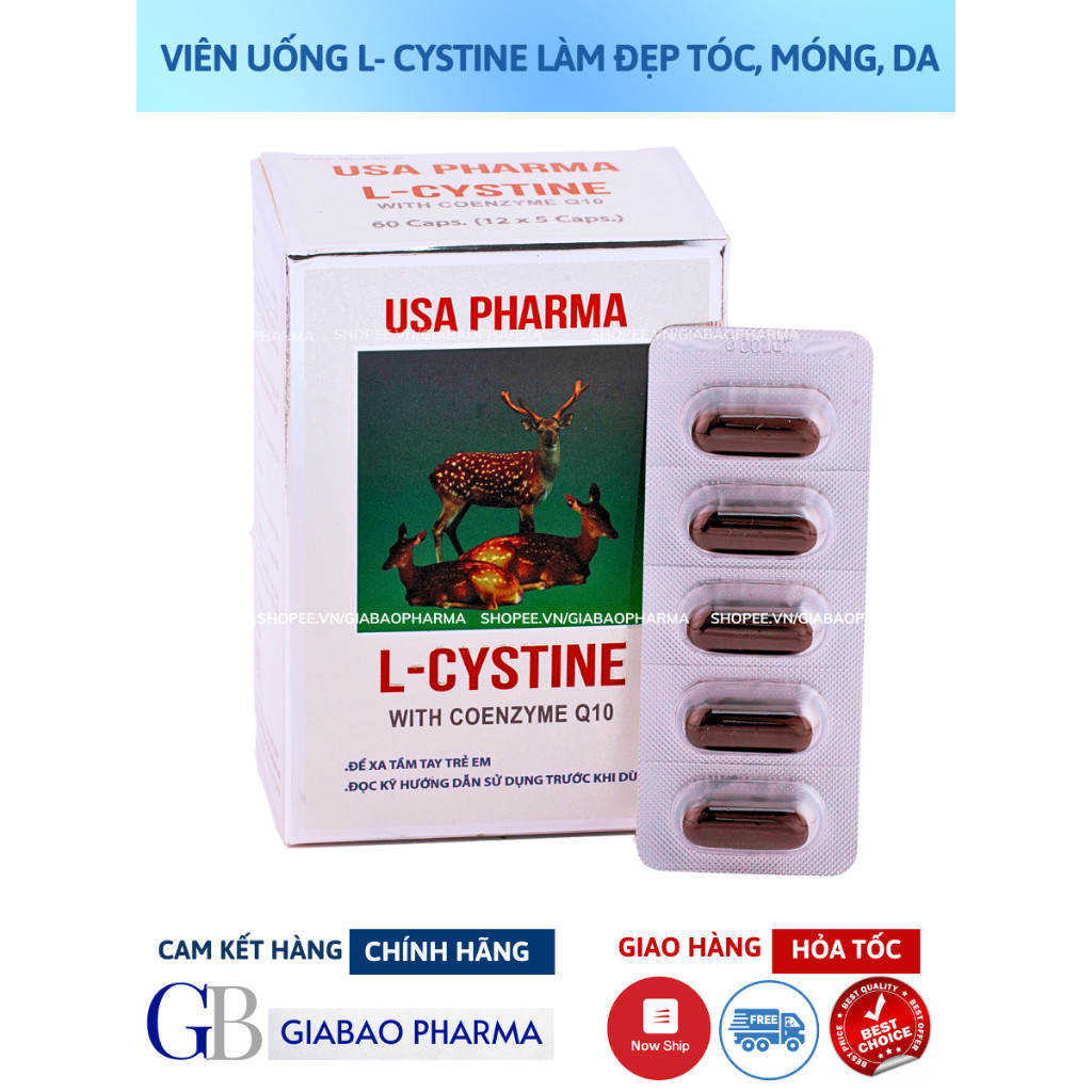 COMBO L cystine 500mg 60 viên + Vitamin C 60 viên DHC hỗ trợ trắng da và giảm rụng tóc, giảm mụn