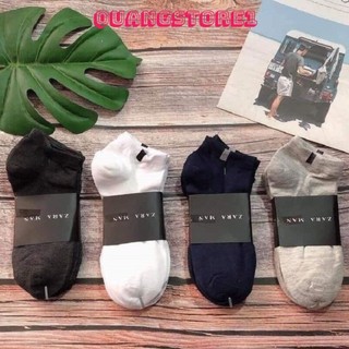 Tất Nam Nữ Zara Cổ Ngắn Thời Trang Cao Cấp Mầu Basic Vớ Cotton 100% Co Giãn Thấm Hút Tốt Hàng Nhập Khẩu Chính Hãng GC5