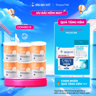 Combo 6 Hộp tăm bông Bông Bạch Tuyết người lớn (200 que/hộp tròn)