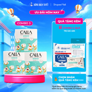 Combo 3 Hộp Bông tẩy trang làm sạch da Bông Bạch Tuyết Calla Sạch Sâu (150 miếng/hộp)