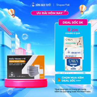 Khẩu trang Bông Bạch Tuyết than hoạt tính (50 cái/hộp)