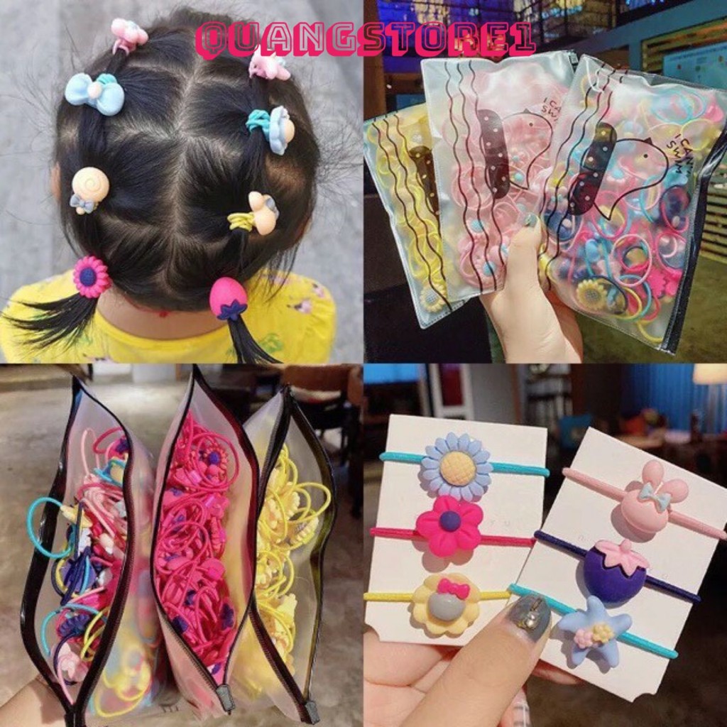 Gói 20 dây buộc tóc đáng yêu cho bé