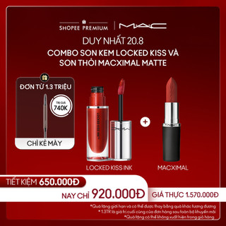  MAC - Bộ 2 món: Son kem Locked Kiss và Son thỏi Macximal Matte