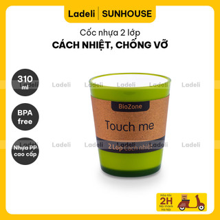 Cốc cách nhiệt 2 lớp SUNHOUSE BioZone KB-CU310PGT dung tích 310ml chống vỡ